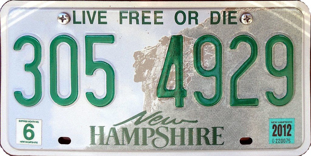 NH license plate